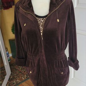 CHOCOLATE BROWN ANORAK JACKET W/โMATCHING PANTS